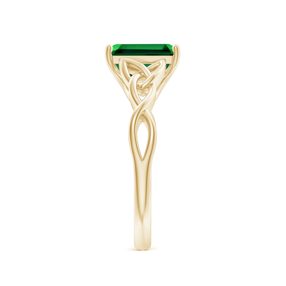 9x7mm Labgrown Lab-Grown Emerald-Cut Emerald Celtic Knot Engagement Ring in Yellow Gold side 299