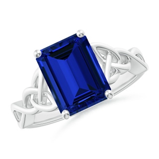 Emerald Cut Lab-Grown Lab Grown Blue Sapphire