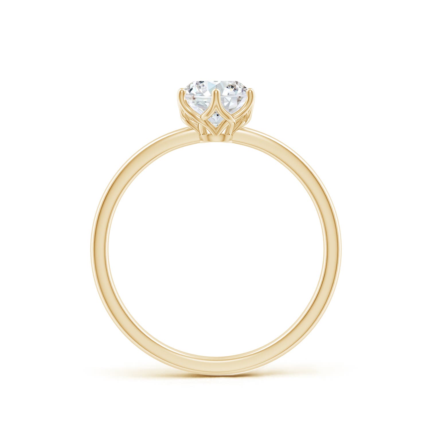 5.9mm FGVS Six Prong-Set Round Lab-Grown Diamond Solitaire Classic Engagement Ring in 18K Yellow Gold