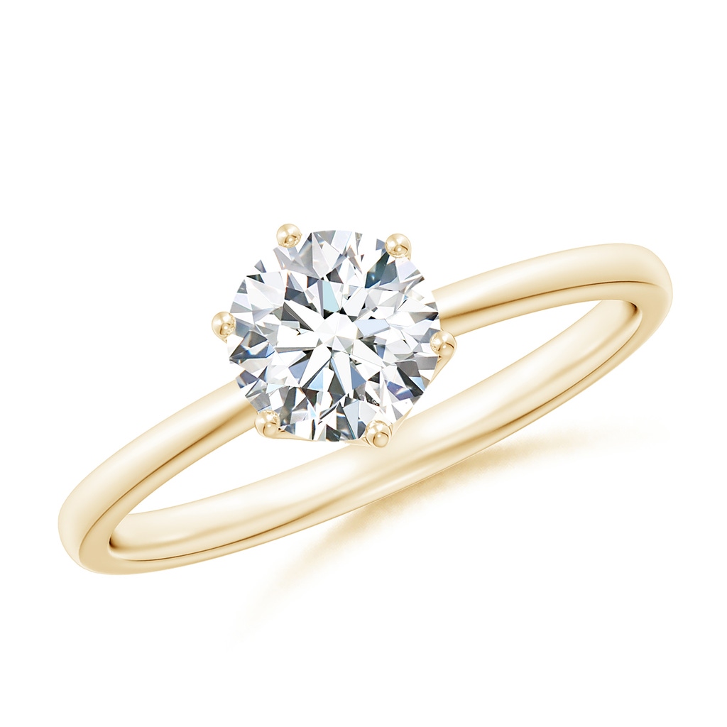 5.9mm FGVS Lab-Grown Round Diamond Solitaire Classic Engagement Ring in Yellow Gold