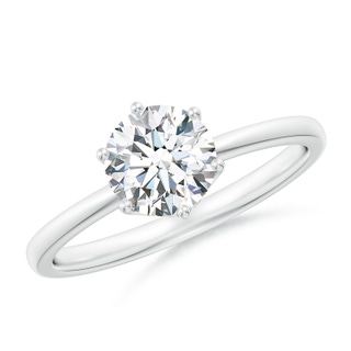 6.4mm FGVS Lab-Grown Round Diamond Solitaire Classic Engagement Ring in 18K White Gold