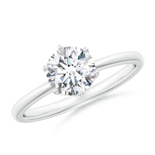 6.4mm FGVS Lab-Grown Round Diamond Solitaire Classic Engagement Ring in 9K White Gold