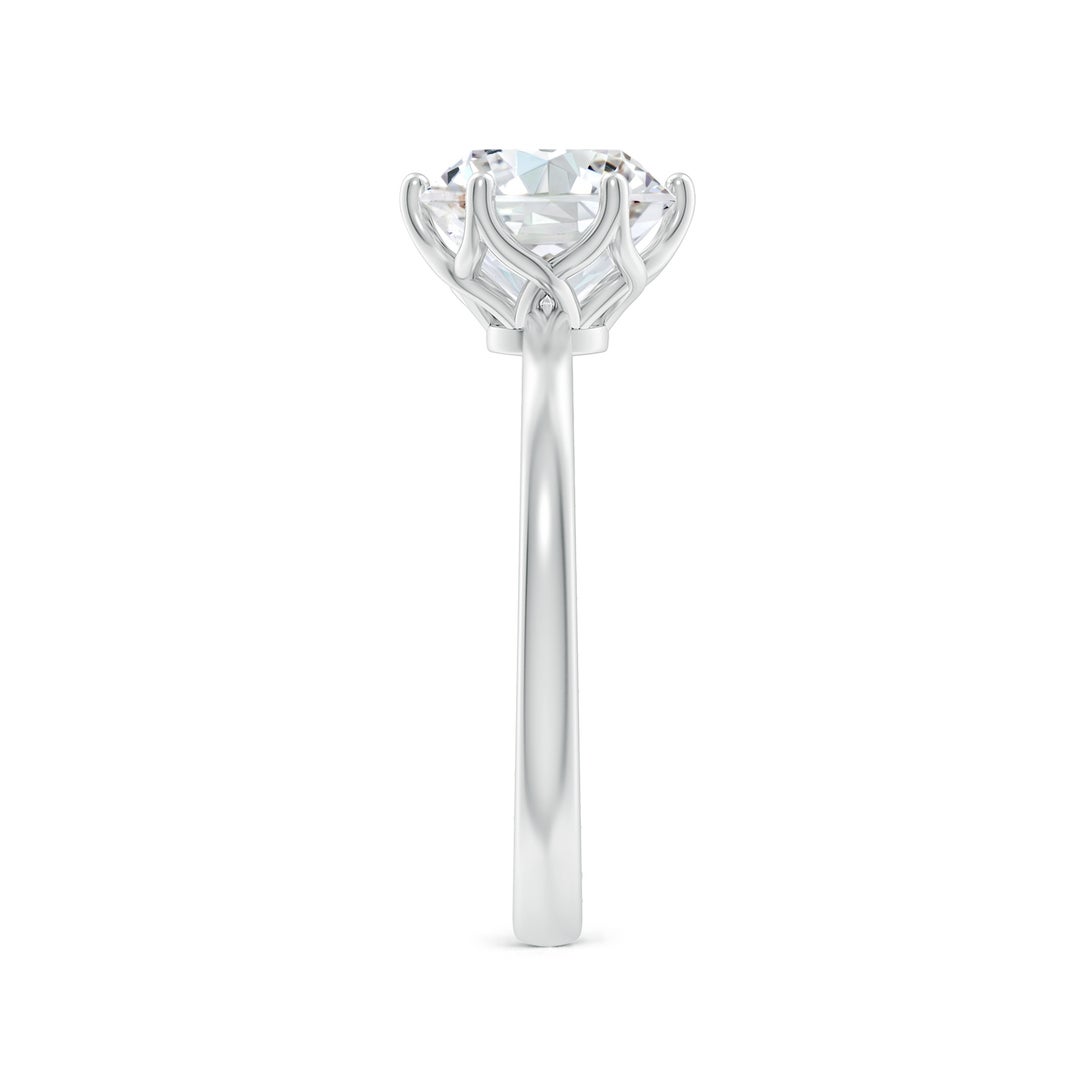 8mm FGVS Lab-Grown Round Diamond Solitaire Classic Engagement Ring in White Gold - side 3