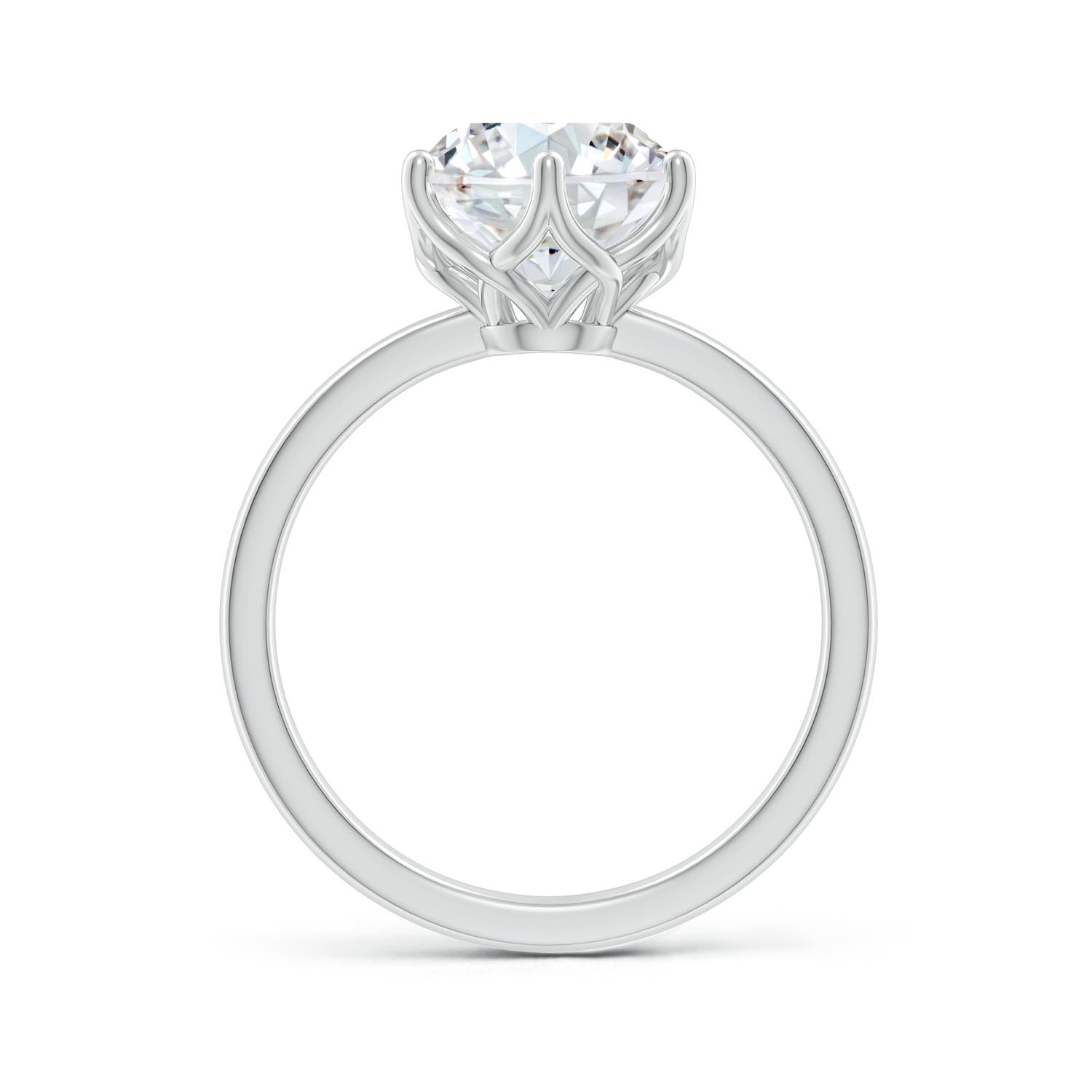 9.2mm FGVS Six Prong-Set Round Lab-Grown Diamond Solitaire Classic Engagement Ring in 18K White Gold