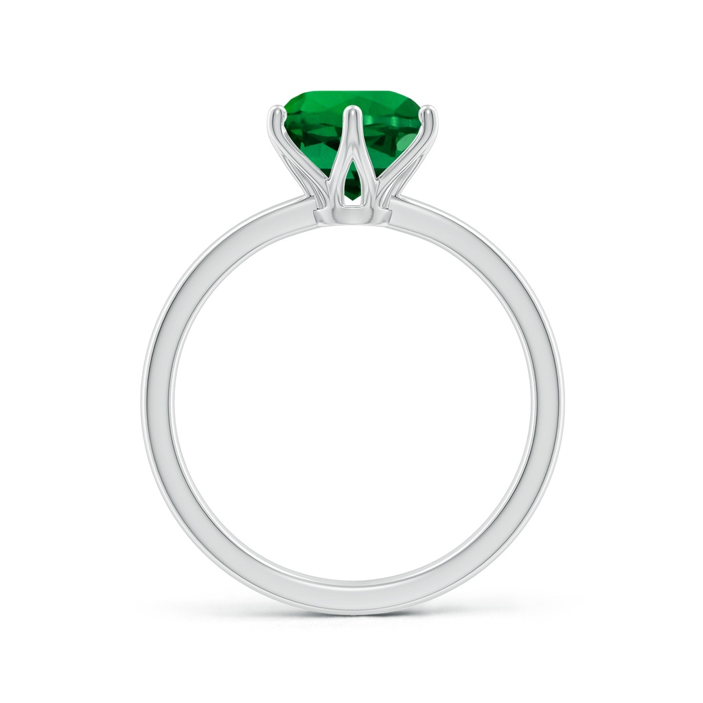 8mm Labgrown Lab-Grown Round Emerald Solitaire Classic Engagement Ring in White Gold Side 199