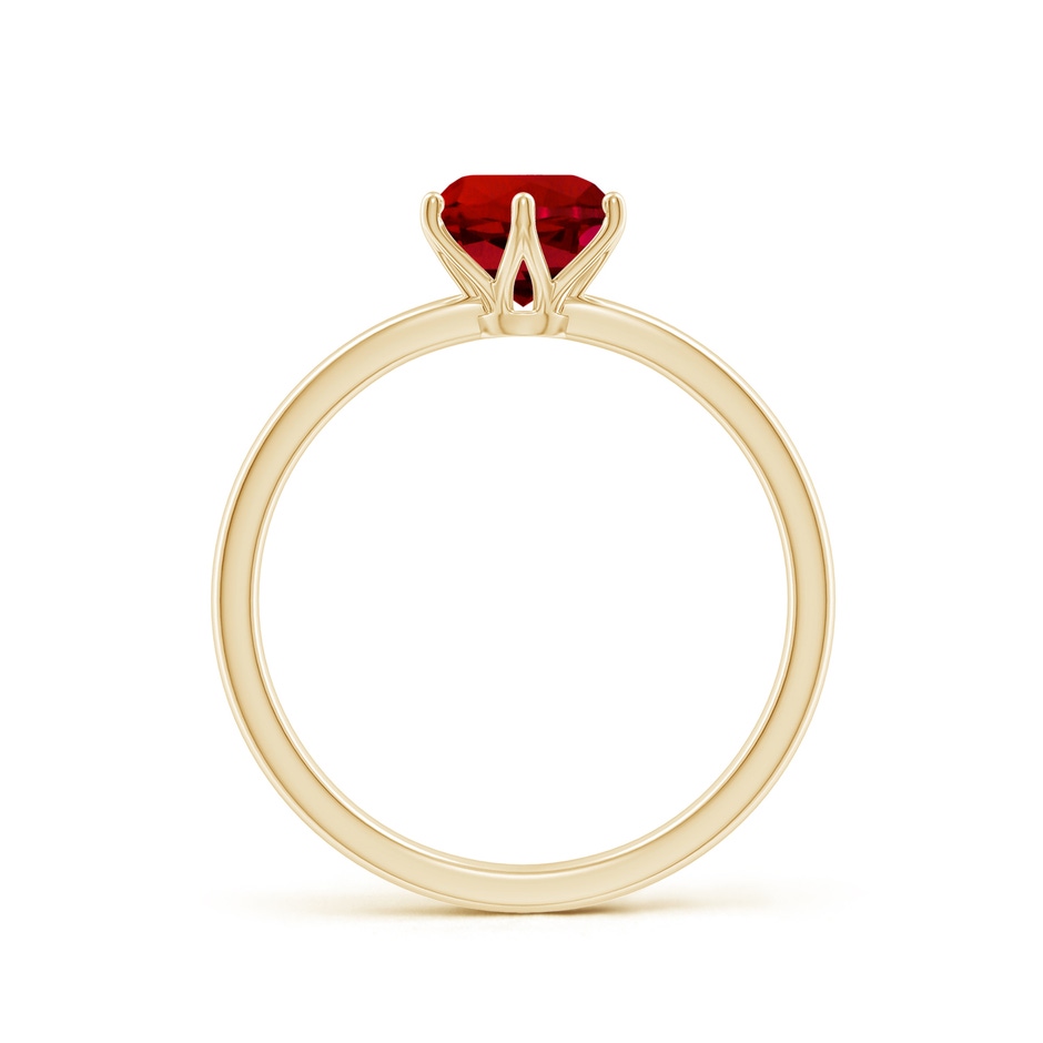 6.5mm Labgrown Lab-Grown Round Ruby Solitaire Classic Engagement Ring in 9K Yellow Gold side 199