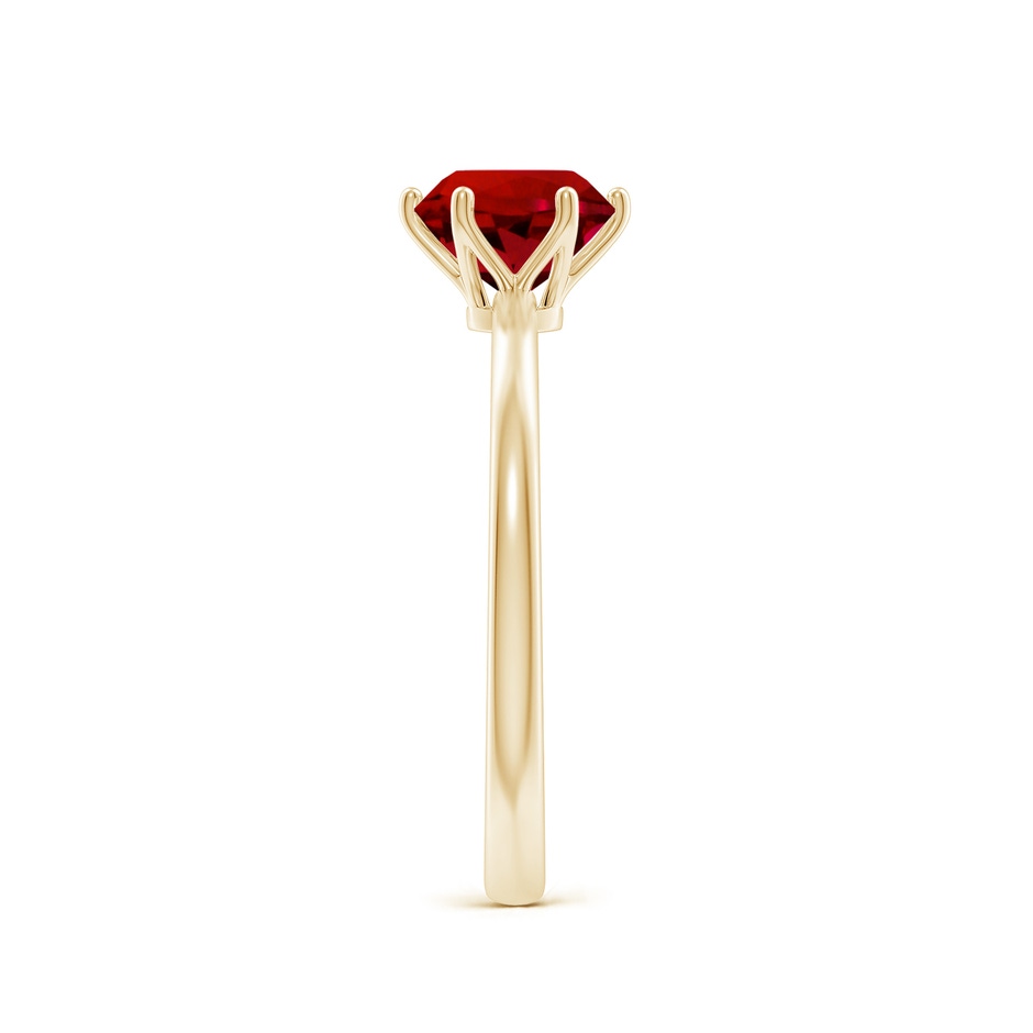 6.5mm Labgrown Lab-Grown Round Ruby Solitaire Classic Engagement Ring in 9K Yellow Gold side 299