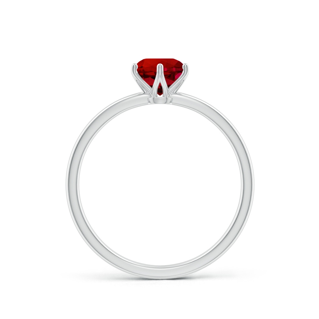 6mm Labgrown Lab-Grown Round Ruby Solitaire Classic Engagement Ring in P950 Platinum - side 199