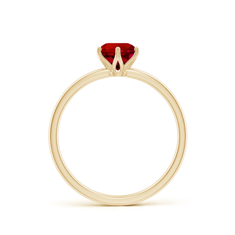 6mm Labgrown Lab-Grown Round Ruby Solitaire Classic Engagement Ring in Yellow Gold side 199