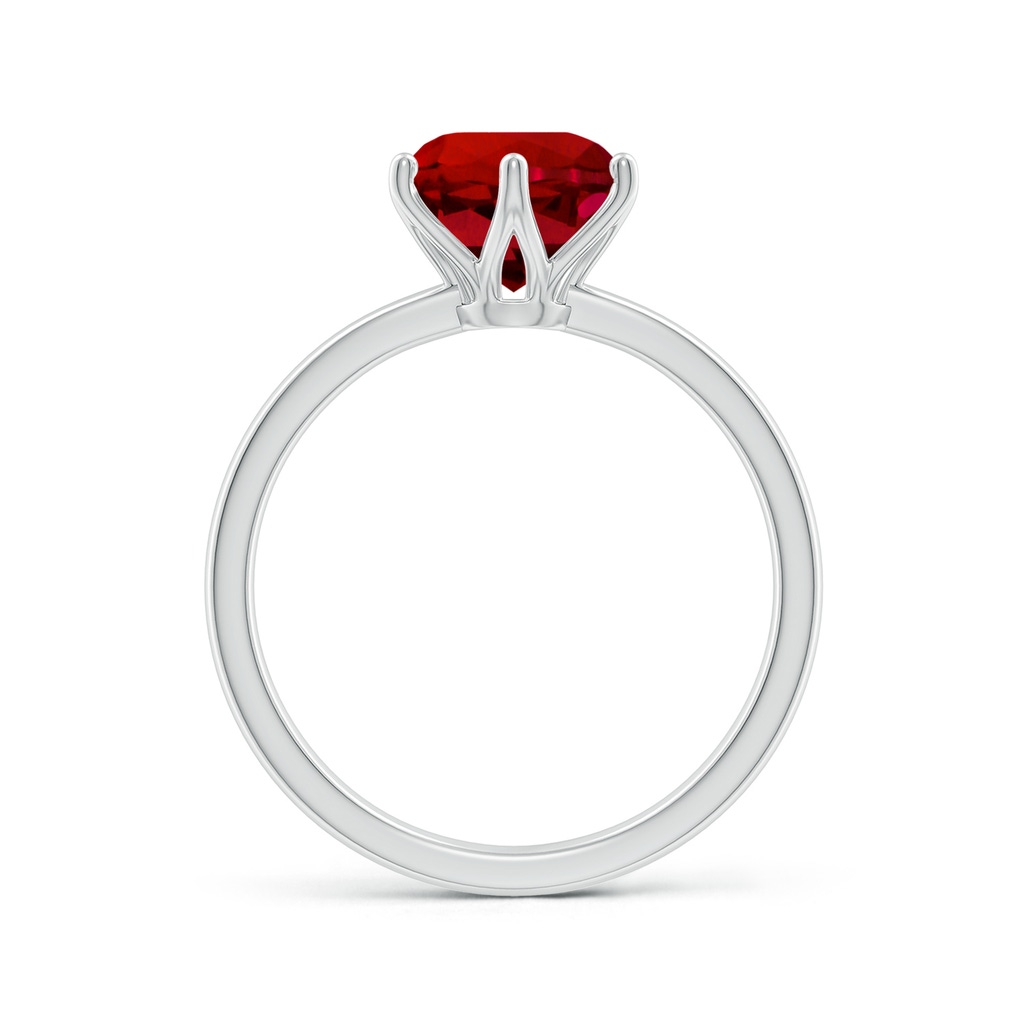 8mm Labgrown Lab-Grown Round Ruby Solitaire Classic Engagement Ring in White Gold - side 199