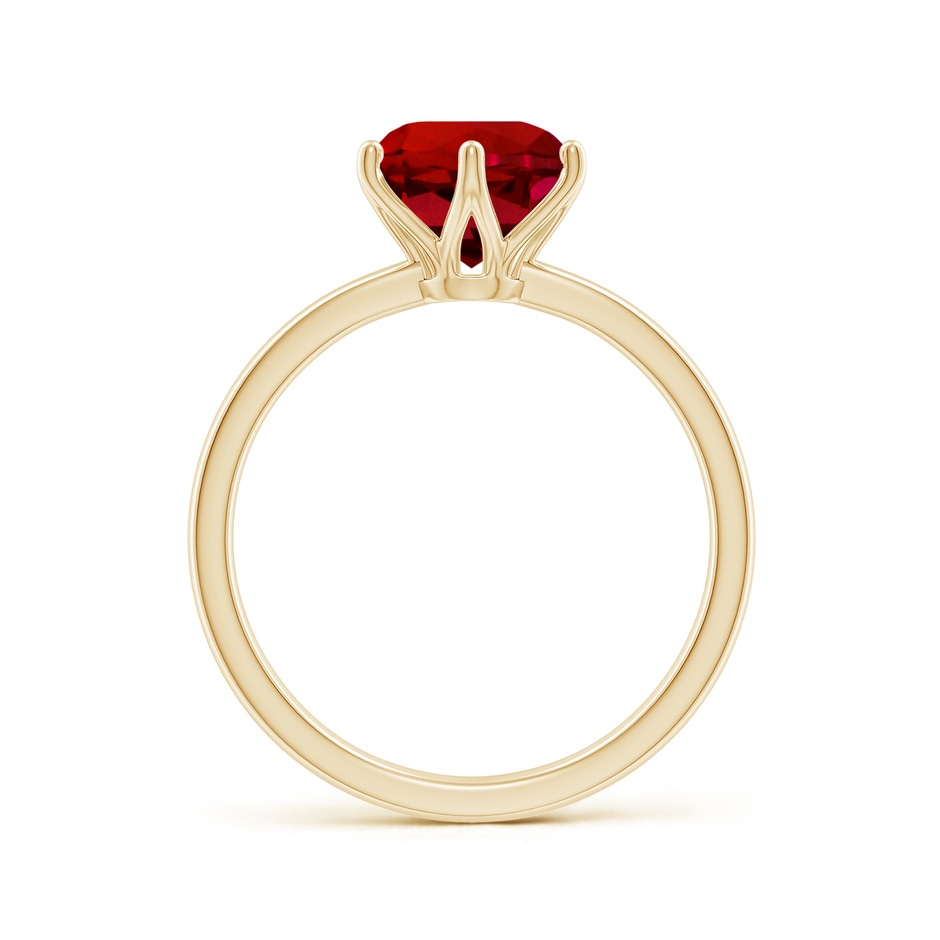 8mm Labgrown Lab-Grown Round Ruby Solitaire Classic Engagement Ring in Yellow Gold side 199