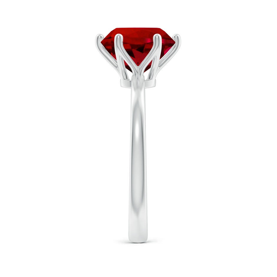 9mm Labgrown Lab-Grown Round Ruby Solitaire Classic Engagement Ring in 18K White Gold side 299