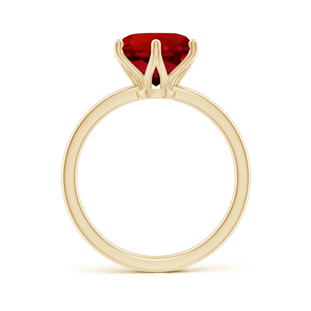 9mm Labgrown Lab-Grown Round Ruby Solitaire Classic Engagement Ring in 18K Yellow Gold - side 199