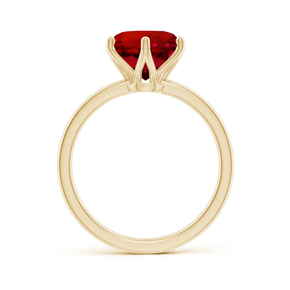 9mm Labgrown Lab-Grown Round Ruby Solitaire Classic Engagement Ring in Yellow Gold side 199