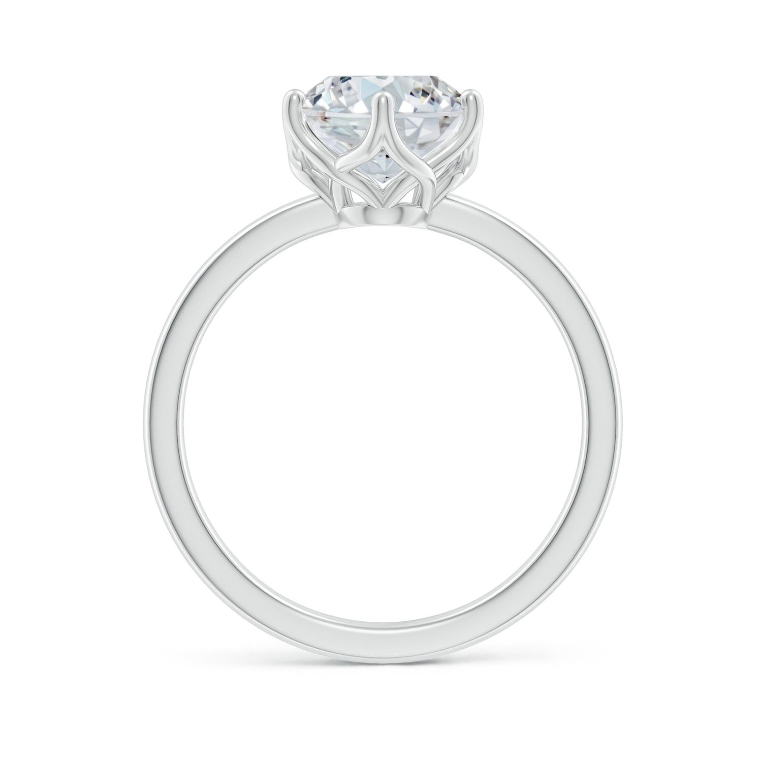 10x8mm FGVS Lab-Grown Oval Diamond Solitaire Classic Engagement Ring in 18K White Gold