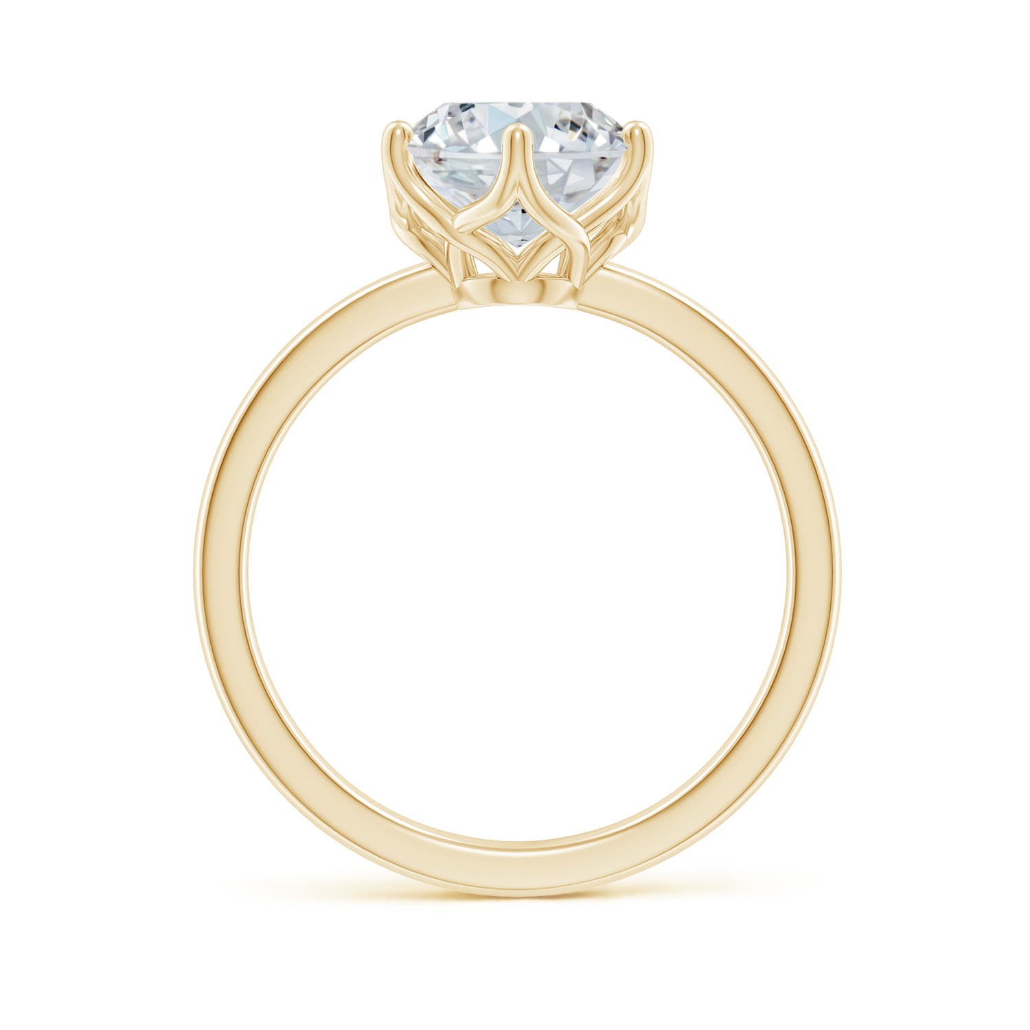 10x8mm FGVS Lab-Grown Oval Diamond Solitaire Classic Engagement Ring in 18K Yellow Gold