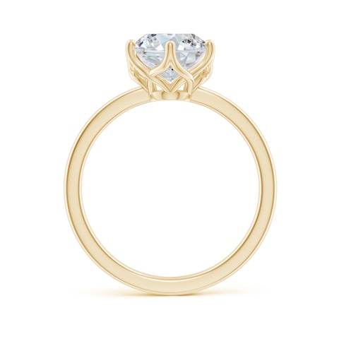 10x8mm FGVS Lab-Grown Oval Diamond Solitaire Classic Engagement Ring in Yellow Gold