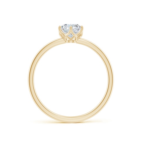 7x5mm FGVS Lab-Grown Oval Diamond Solitaire Classic Engagement Ring in 18K Yellow Gold