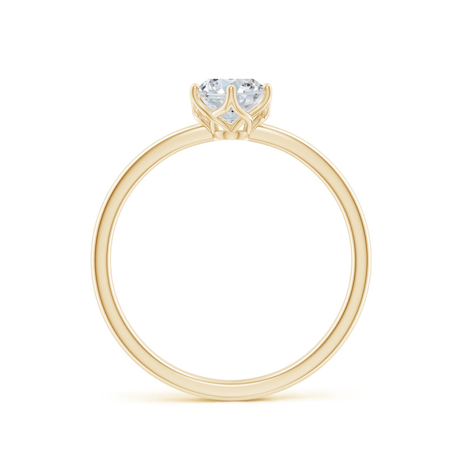 7x5mm FGVS Lab-Grown Oval Diamond Solitaire Classic Engagement Ring in Yellow Gold