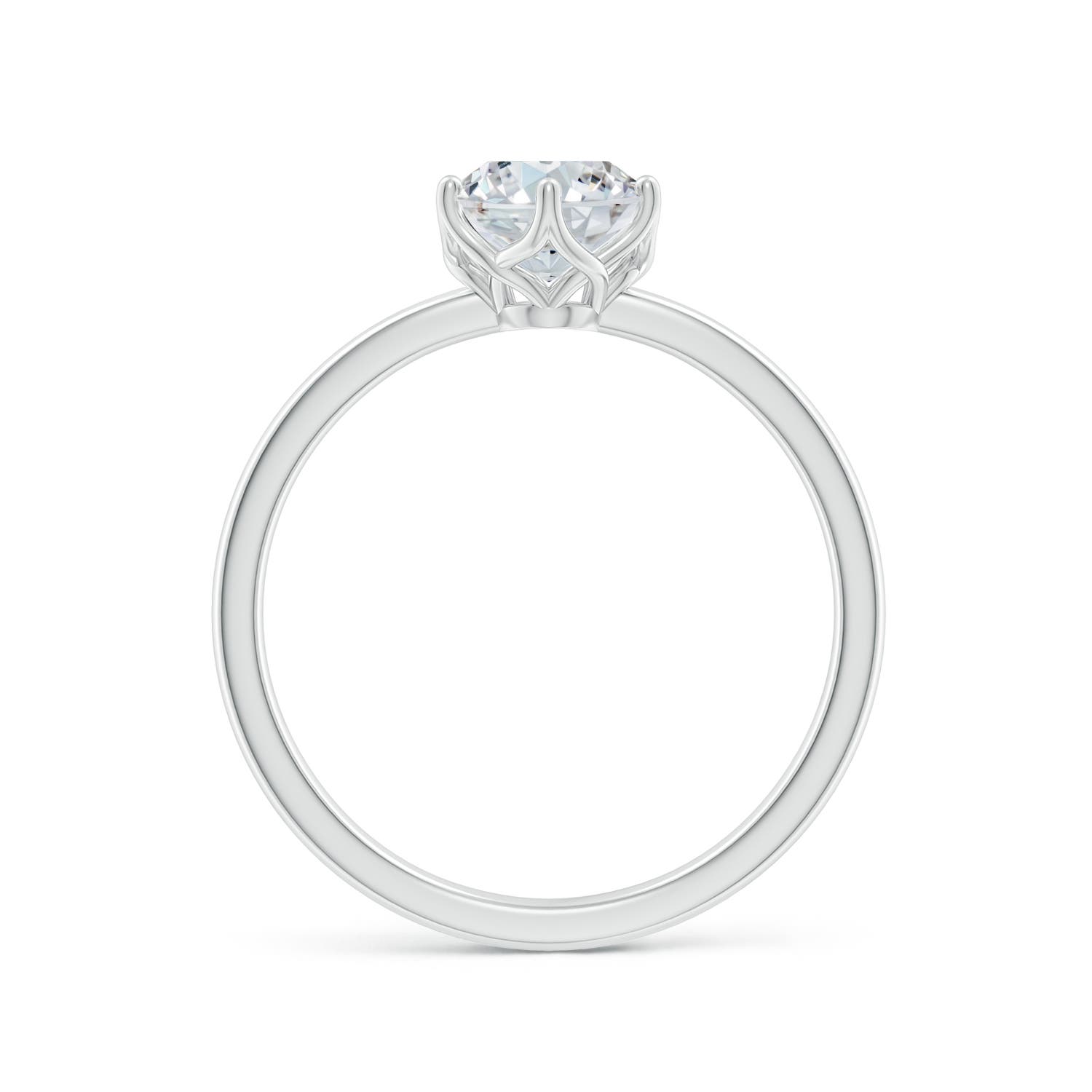 8x6mm FGVS Lab-Grown Oval Diamond Solitaire Classic Engagement Ring in 18K White Gold - side 2