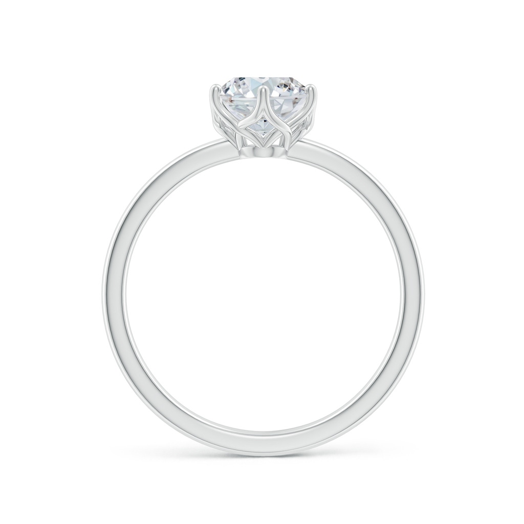 8x6mm FGVS Lab-Grown Oval Diamond Solitaire Classic Engagement Ring in 18K White Gold - side 199