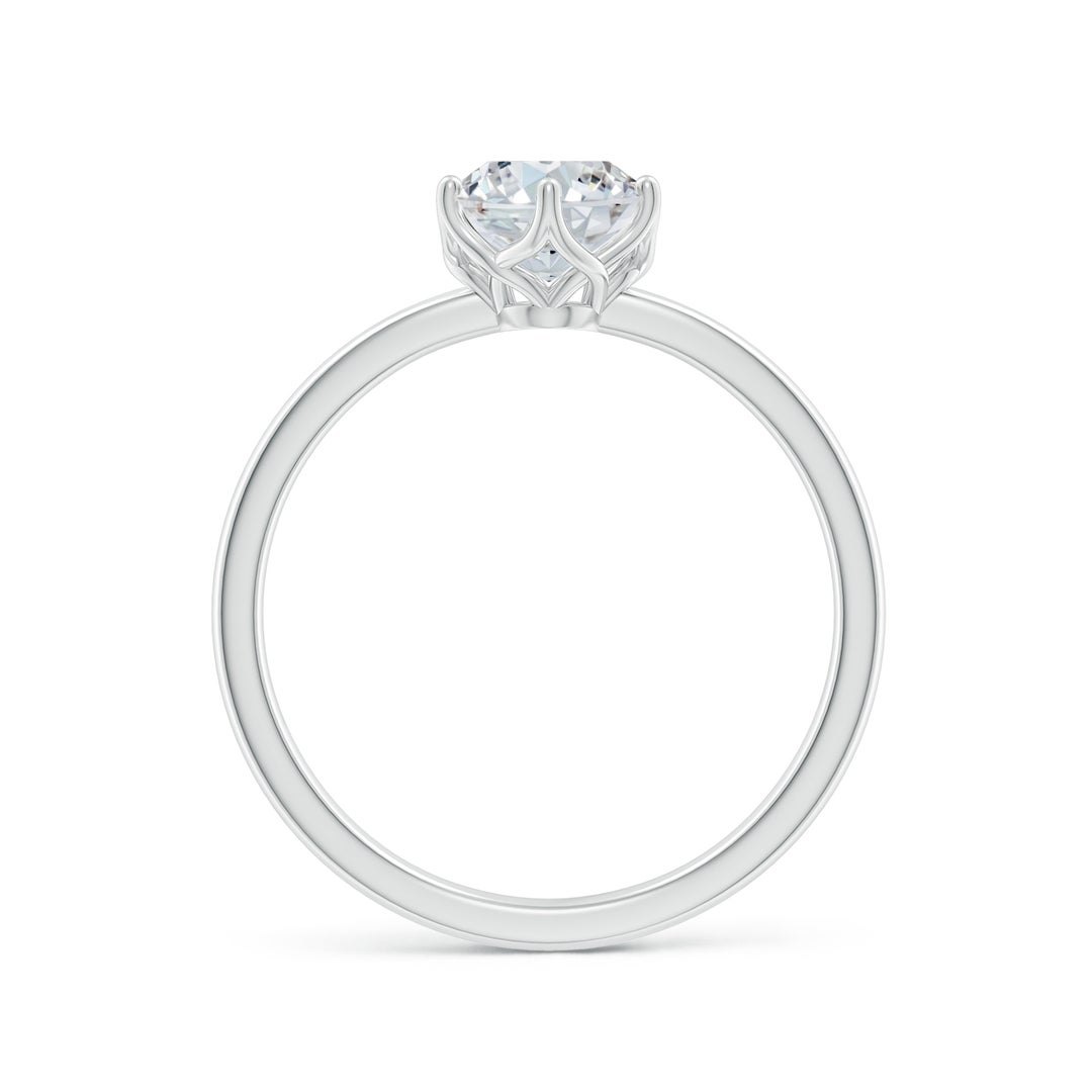 8x6mm FGVS Lab-Grown Oval Diamond Solitaire Classic Engagement Ring in White Gold - side 2