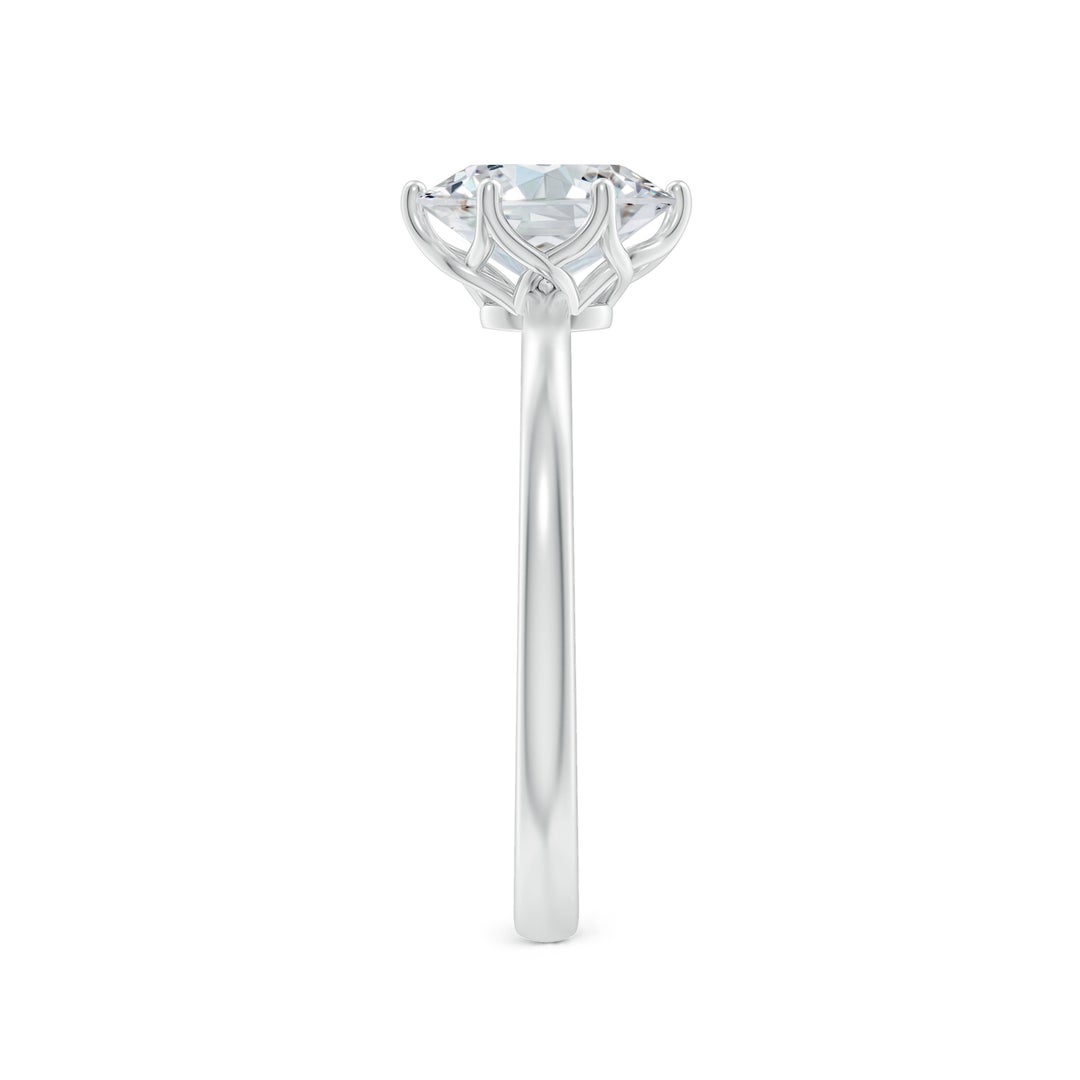 8x6mm FGVS Lab-Grown Oval Diamond Solitaire Classic Engagement Ring in White Gold - side 3