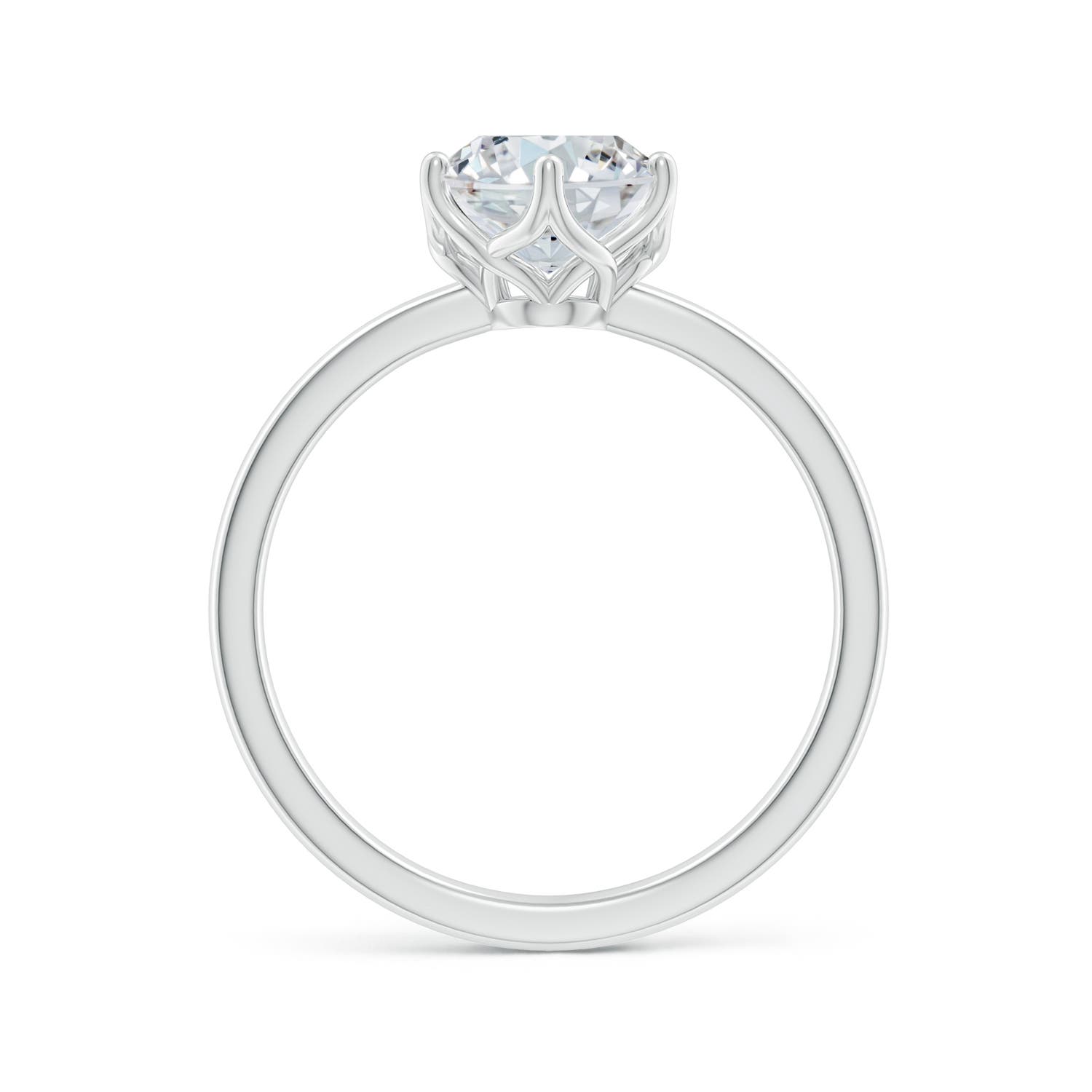 9x7mm FGVS Lab-Grown Oval Diamond Solitaire Classic Engagement Ring in White Gold
