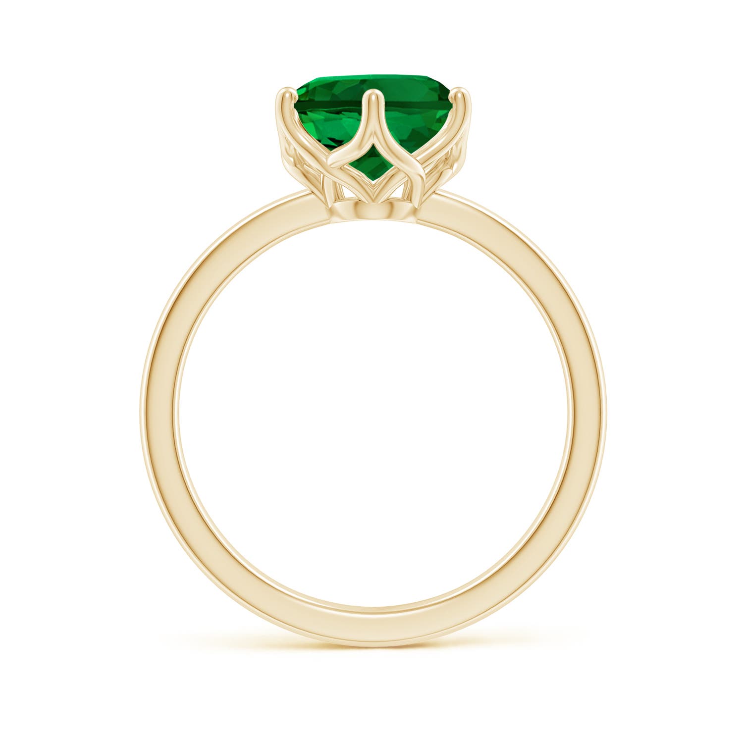 10x8mm Labgrown Lab-Grown Oval Emerald Solitaire Classic Engagement Ring in 18K Yellow Gold