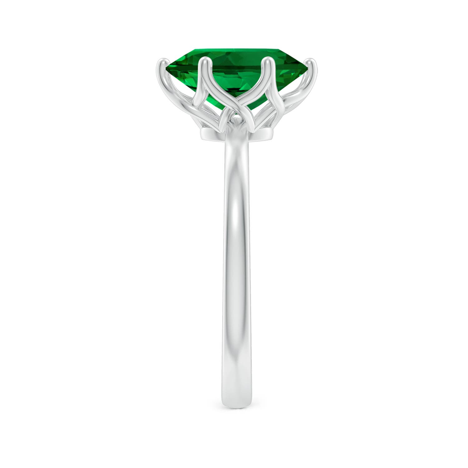 10x8mm Labgrown Lab-Grown Oval Emerald Solitaire Classic Engagement Ring in P950 Platinum - side 3
