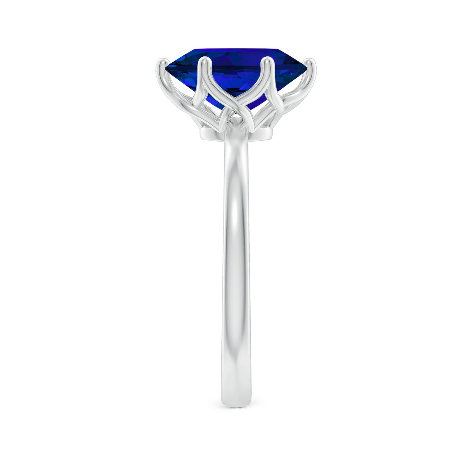 10x8mm Labgrown Six Prong-Set Oval Lab-Grown Blue Sapphire Solitaire Classic Engagement Ring in P950 Platinum - side 4