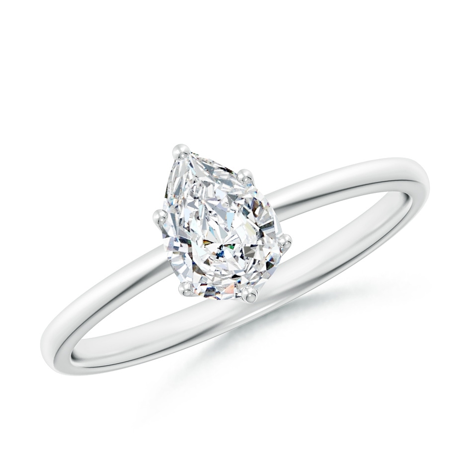 7x5mm FGVS Lab-Grown Pear-Shaped Diamond Solitaire Classic Engagement Ring in 10K White Gold 