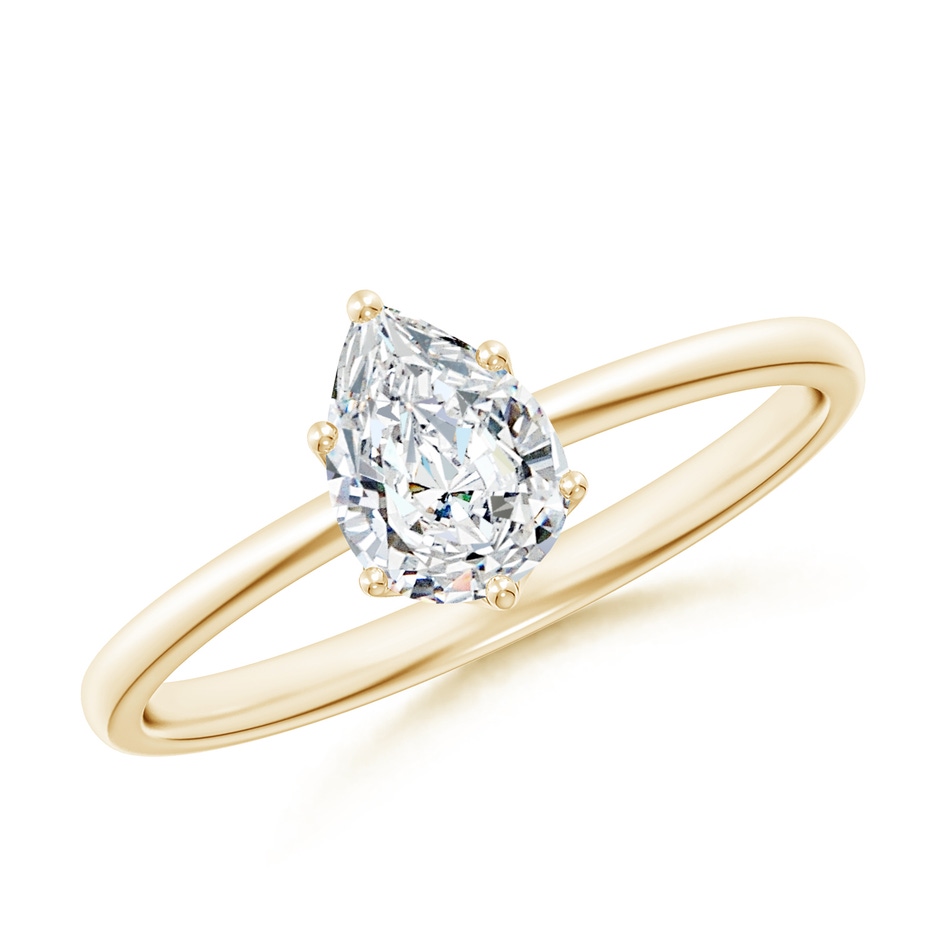 7x5mm FGVS Lab-Grown Pear-Shaped Diamond Solitaire Classic Engagement Ring in Yellow Gold 