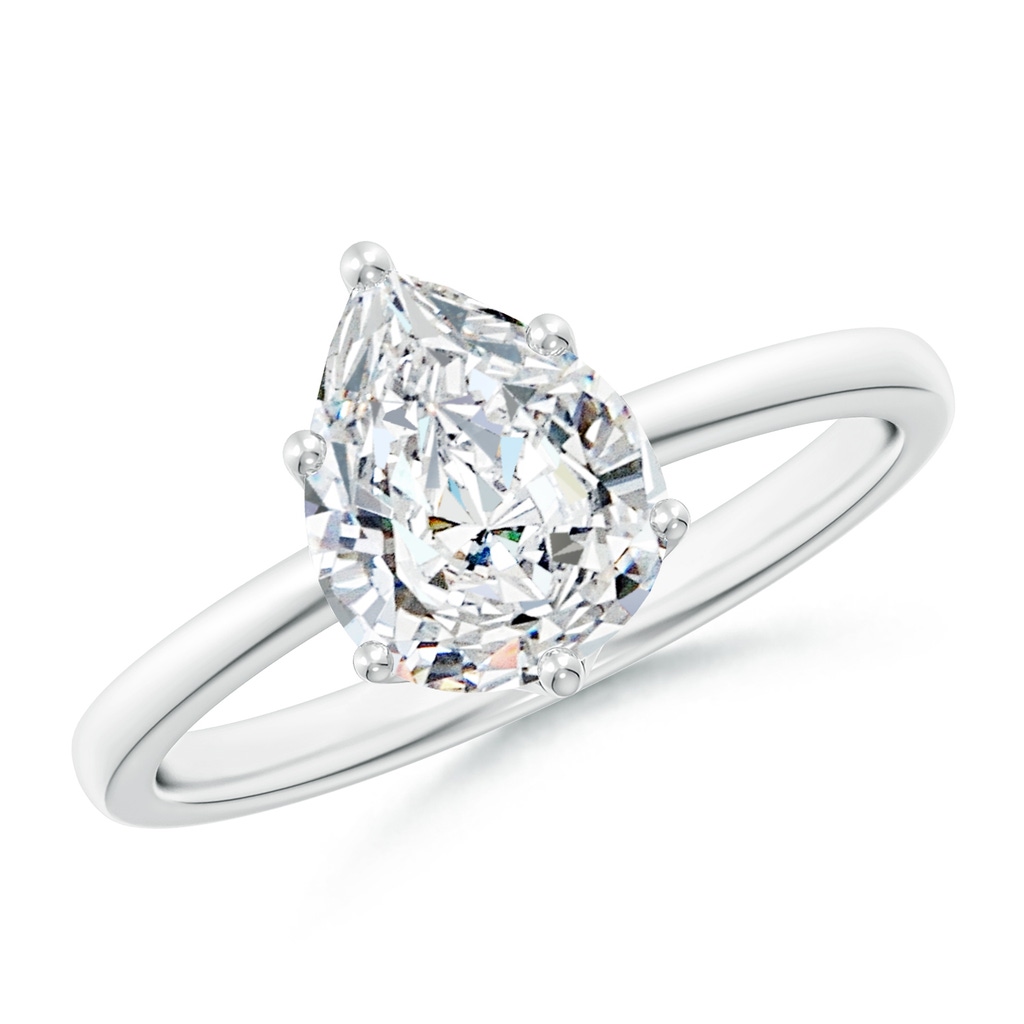 9x7mm FGVS Lab-Grown Pear-Shaped Diamond Solitaire Classic Engagement Ring in White Gold