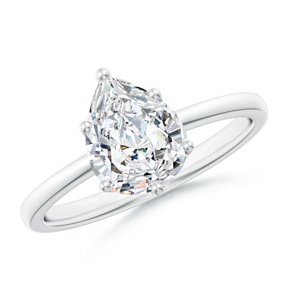 9x7mm FGVS Lab-Grown Pear-Shaped Diamond Solitaire Classic Engagement Ring in White Gold 