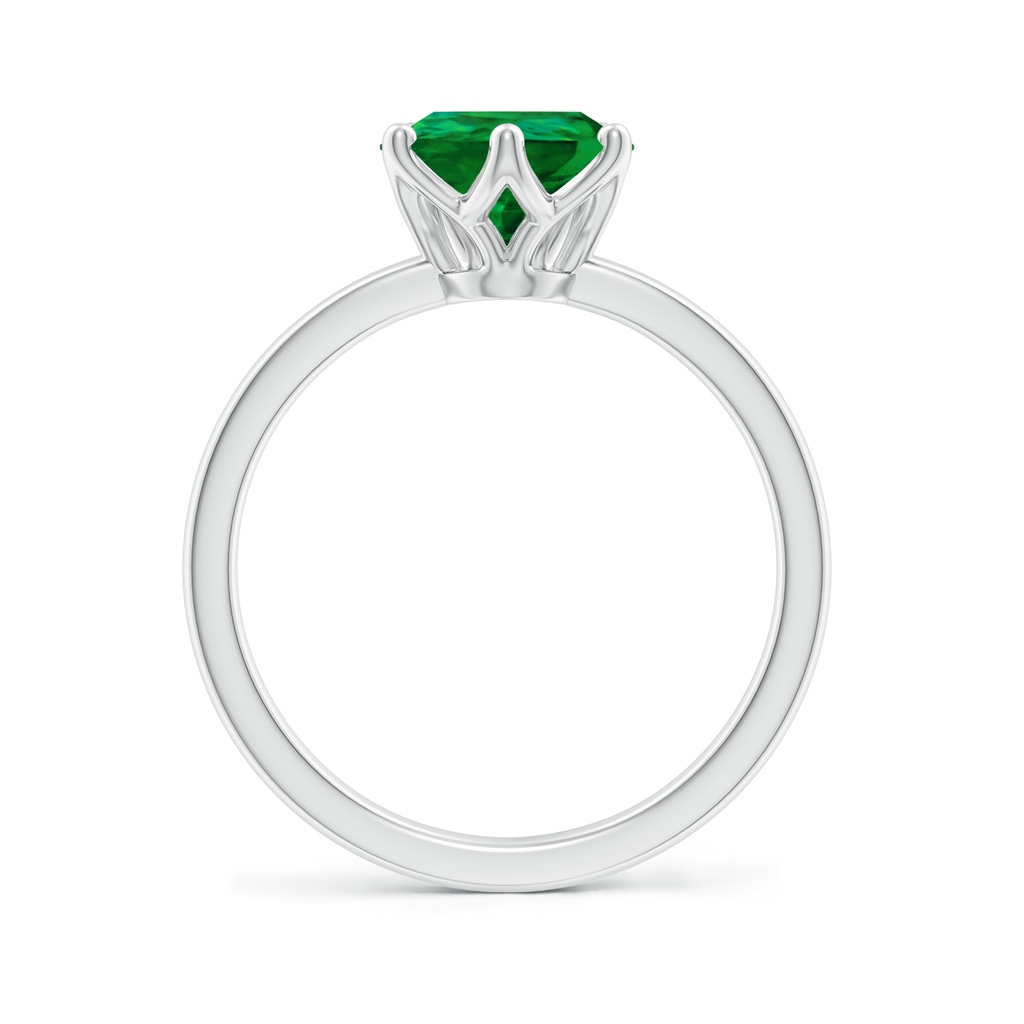 10x8mm Labgrown Lab-Grown Pear-Shaped Emerald Solitaire Classic Engagement Ring in 18K White Gold - side 199