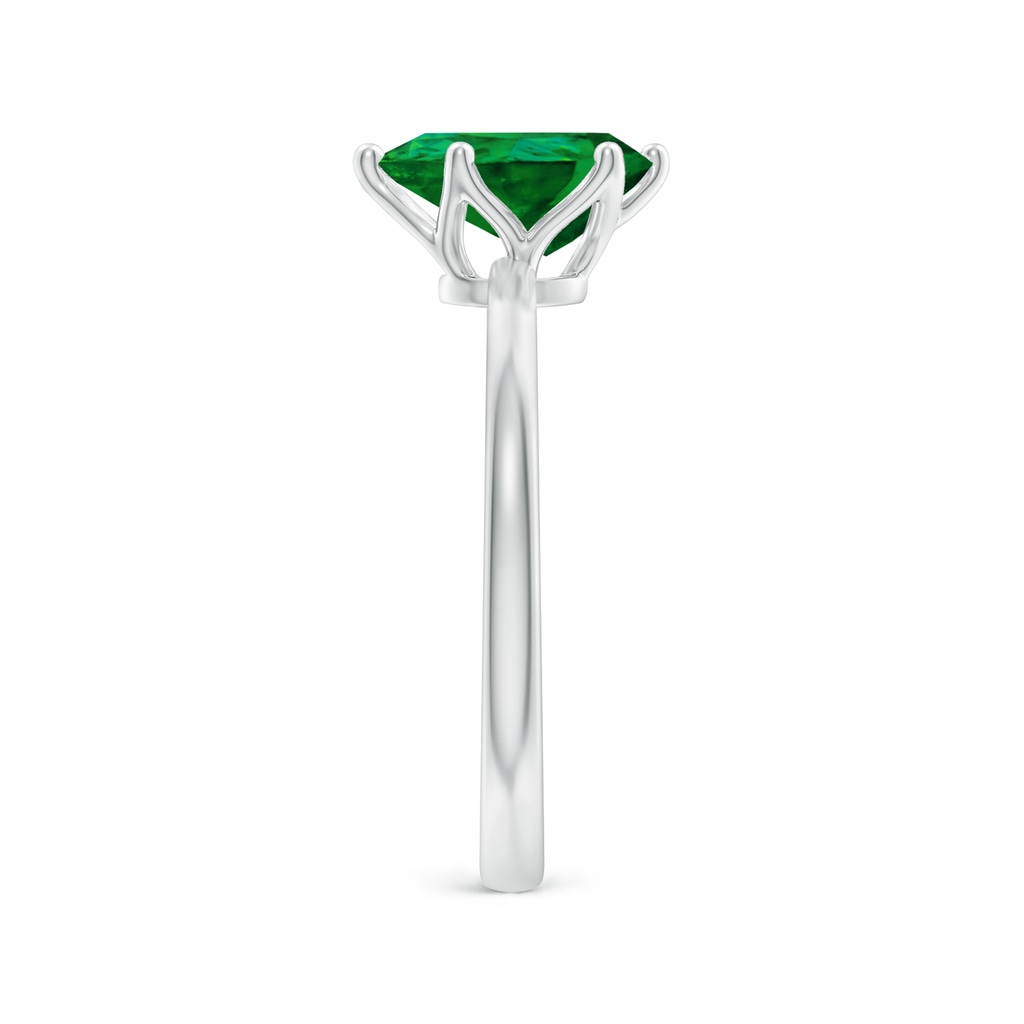 9x7mm Labgrown Lab-Grown Pear-Shaped Emerald Solitaire Classic Engagement Ring in White Gold Side 299