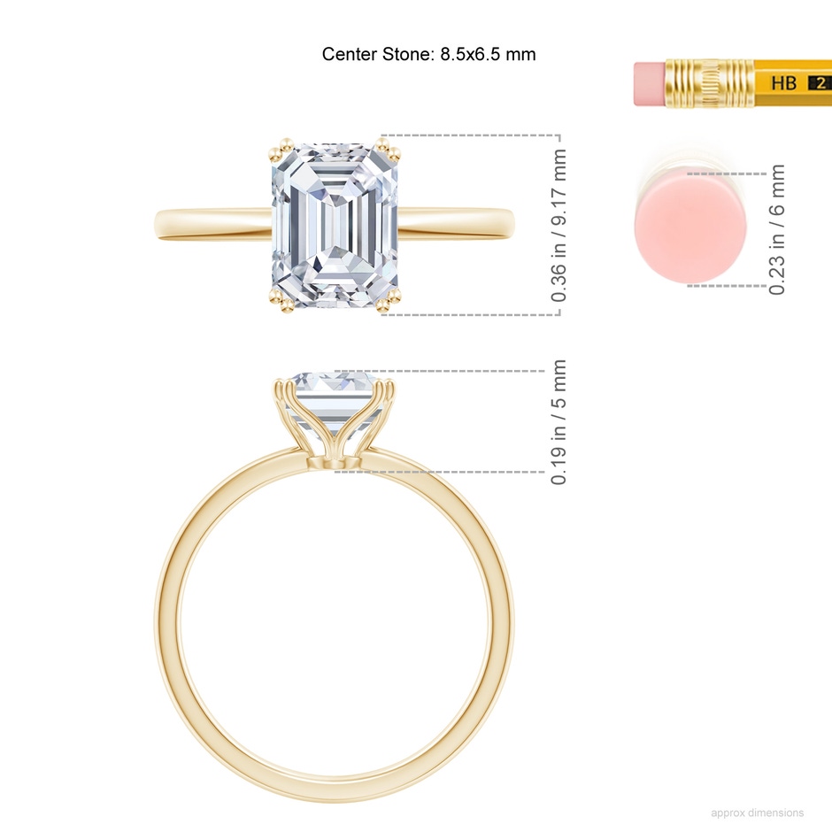 8.5x6.5mm FGVS LSR4531D-YG-FGVS-8.5x6.5 in Yellow Gold ruler