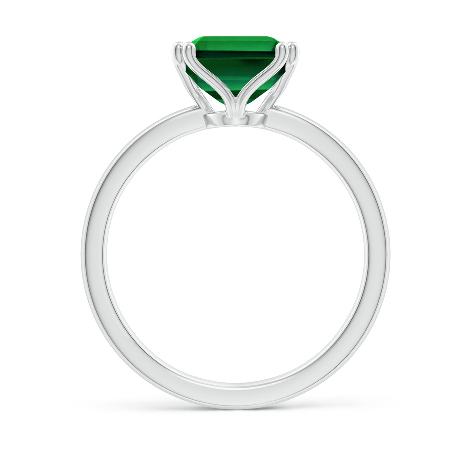 10x8mm Labgrown Lab-Grown Emerald-Cut Emerald Solitaire Classic Engagement Ring in 18K White Gold side 199