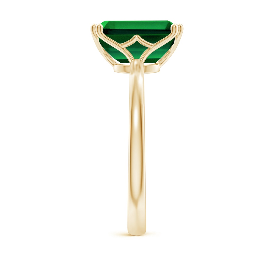 10x8mm Labgrown Lab-Grown Emerald-Cut Emerald Solitaire Classic Engagement Ring in 18K Yellow Gold side 299