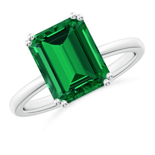 10x8mm Labgrown Lab-Grown Emerald-Cut Emerald Solitaire Classic Engagement Ring in P950 Platinum