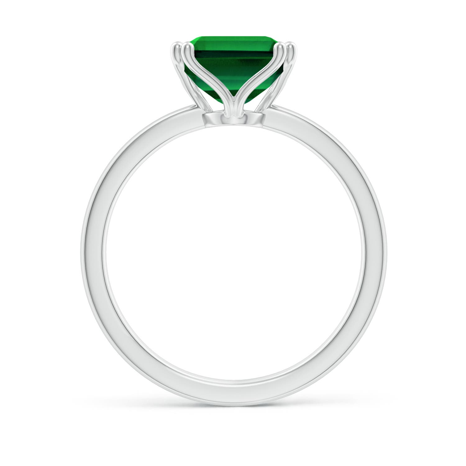 10x8mm Labgrown Lab-Grown Emerald-Cut Emerald Solitaire Classic Engagement Ring in P950 Platinum