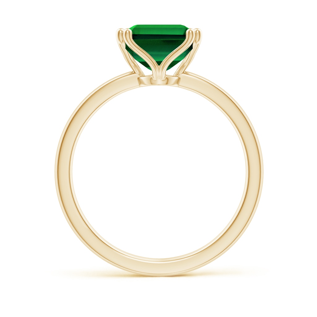 10x8mm Labgrown Lab-Grown Emerald-Cut Emerald Solitaire Classic Engagement Ring in Yellow Gold - side 199