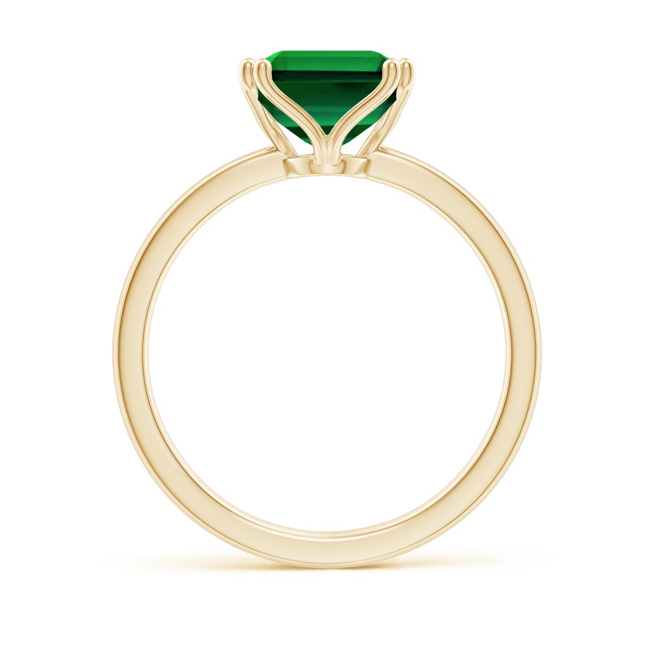 10x8mm Labgrown Lab-Grown Emerald-Cut Emerald Solitaire Classic Engagement Ring in Yellow Gold side 199