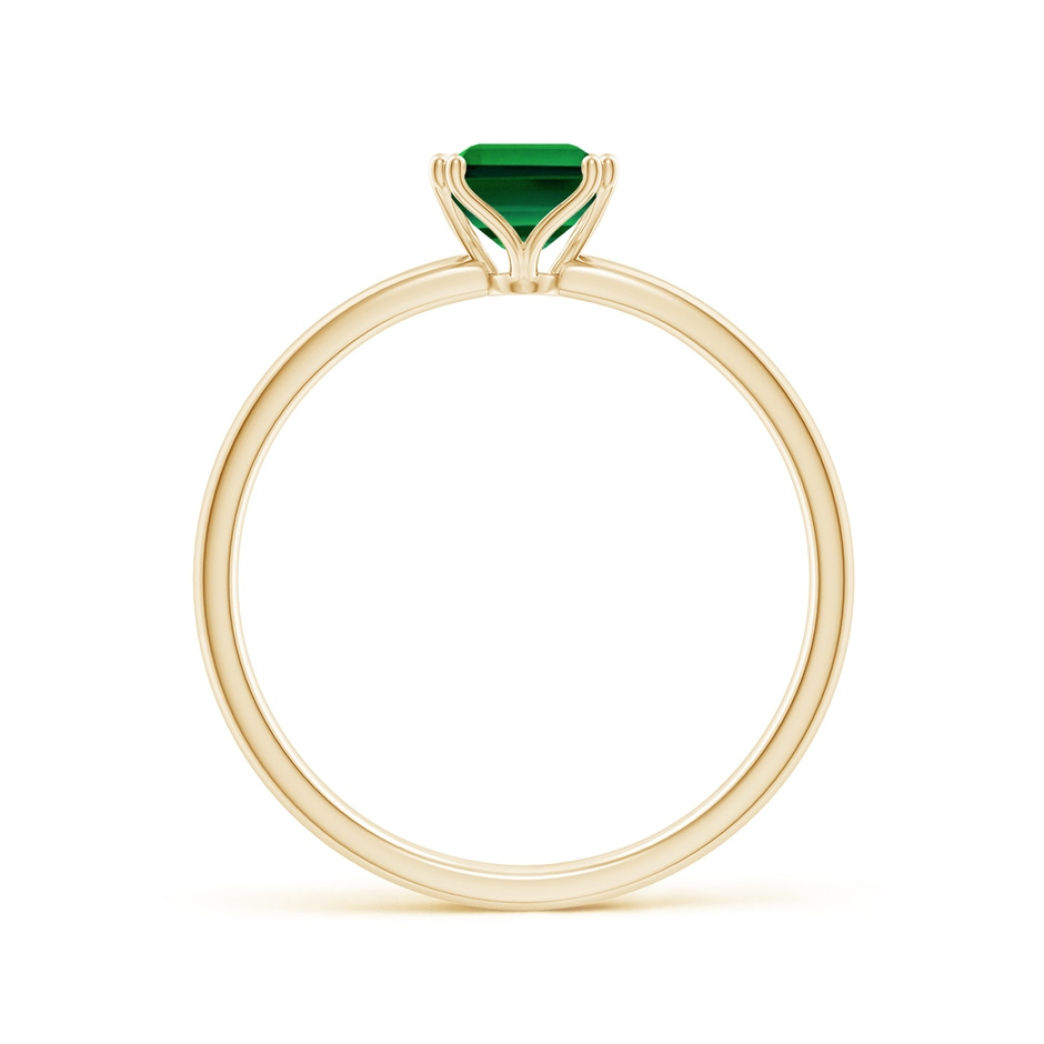 7x5mm Labgrown Lab-Grown Emerald-Cut Emerald Solitaire Classic Engagement Ring in Yellow Gold side 199