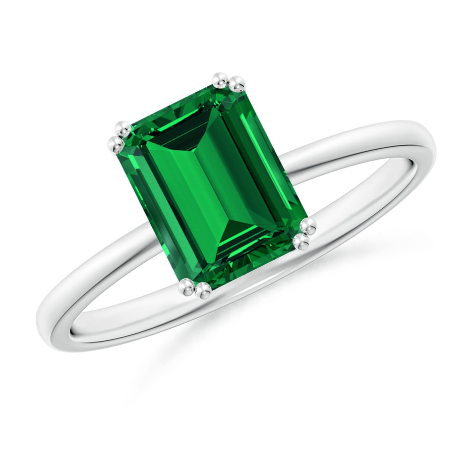 8x6mm Labgrown Lab-Grown Emerald-Cut Emerald Solitaire Classic Engagement Ring in P950 Platinum 