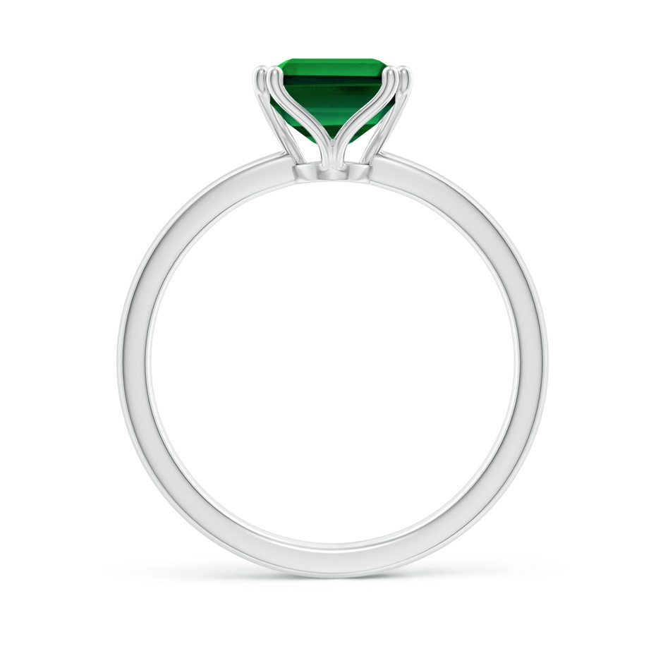 9x7mm Labgrown Lab-Grown Emerald-Cut Emerald Solitaire Classic Engagement Ring in 9K White Gold side 199