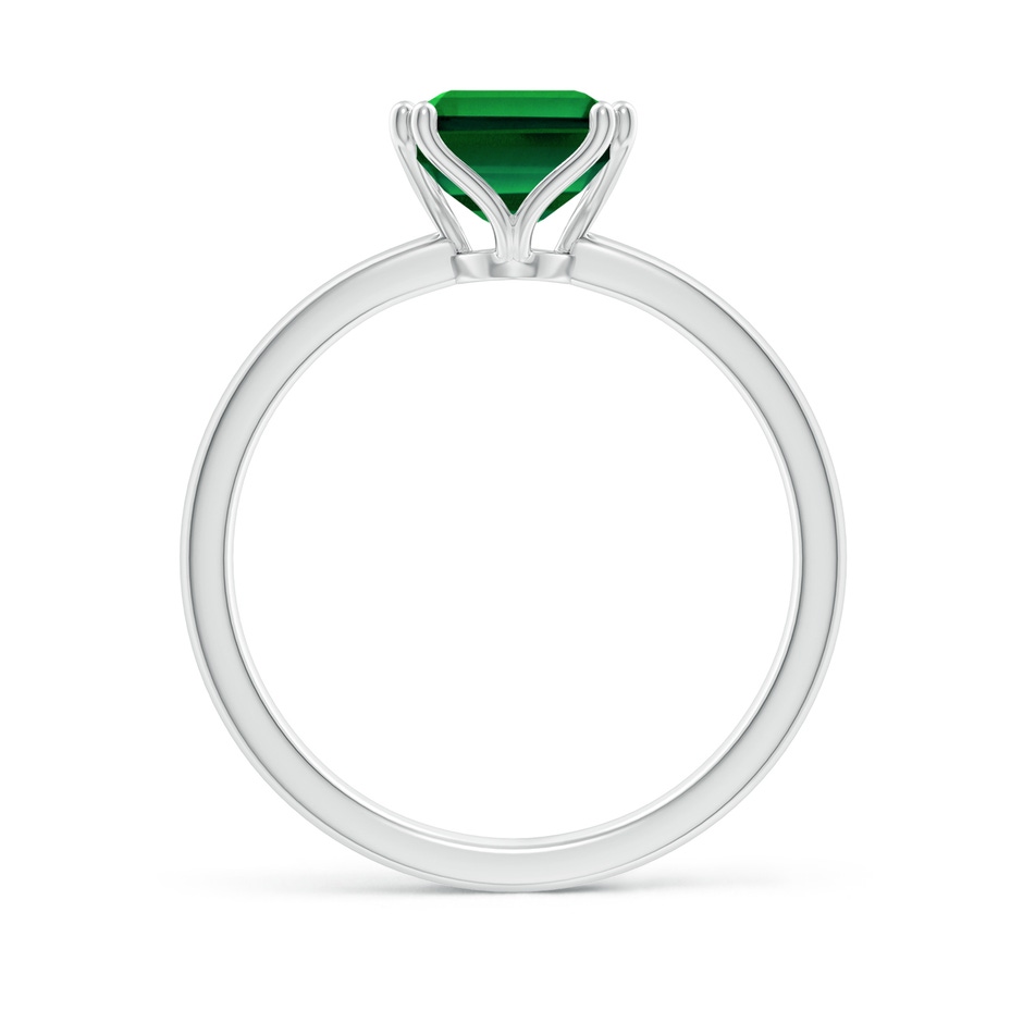 9x7mm Labgrown Lab-Grown Emerald-Cut Emerald Solitaire Classic Engagement Ring in White Gold side 199