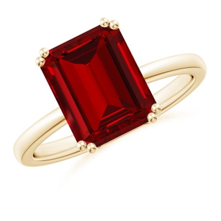 Emerald Cut Lab-Grown Lab Grown Ruby