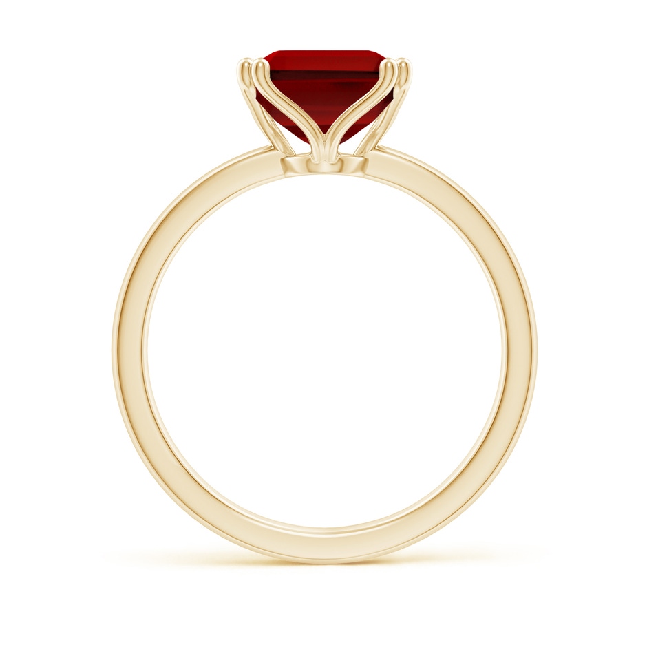 10x8mm Labgrown Lab-Grown Emerald-Cut Ruby Solitaire Classic Engagement Ring in 18K Yellow Gold side 199